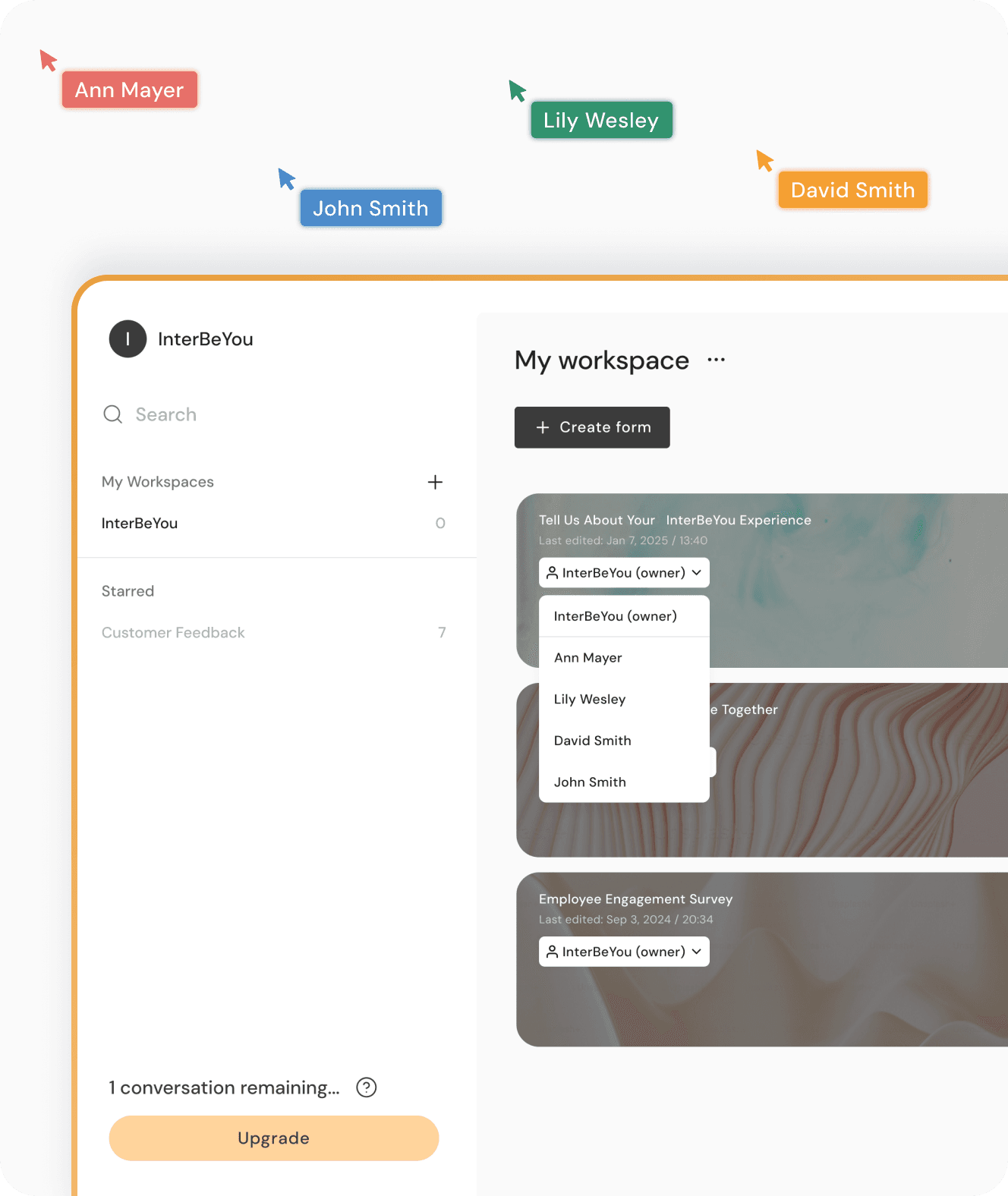 An InterBeYou survey tailored to the individual respondent as they engage